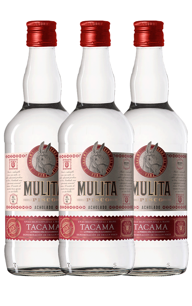 Pisco Mulita Acholado x 3 botellas