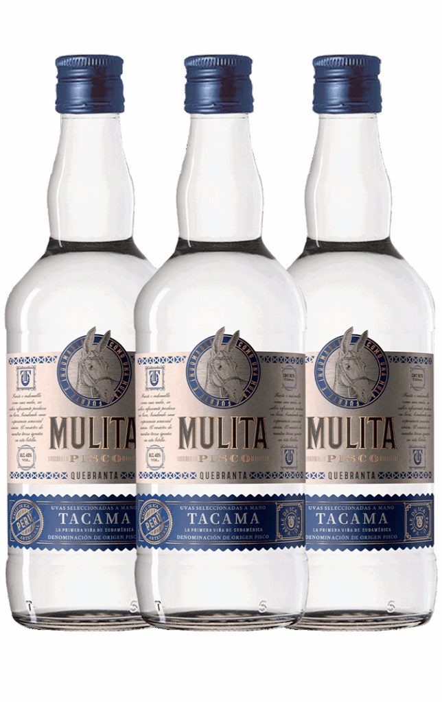 Pisco Mulita Quebranta x 3 botellas