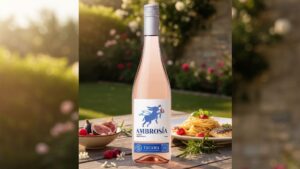 Ambrosía Sangiovese Malbec vino une dos mundos una copa