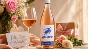 Botella de vino Tacama con flores, regalo ideal para el Día de la Madre en Perú